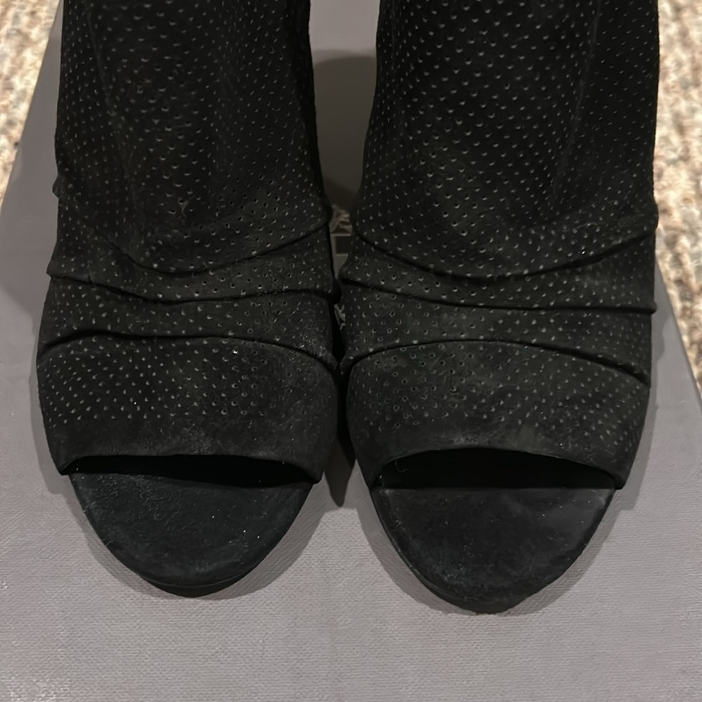 Vince Camuto Peep Toe Suede Booties - Picture 5 of 6